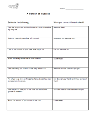 garden of guesses student resource activity about estimation