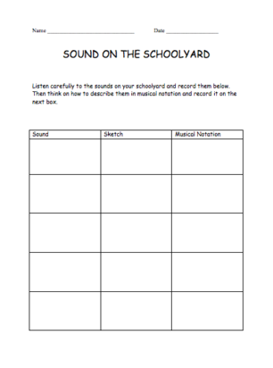 sounds of the schoolyard worksheet for students activity