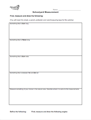 schoolyard measurement grade 6 resource worksheet