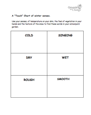 winter touch chart student activity