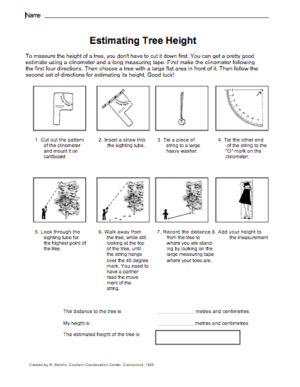 estimating tree heights student activity resource