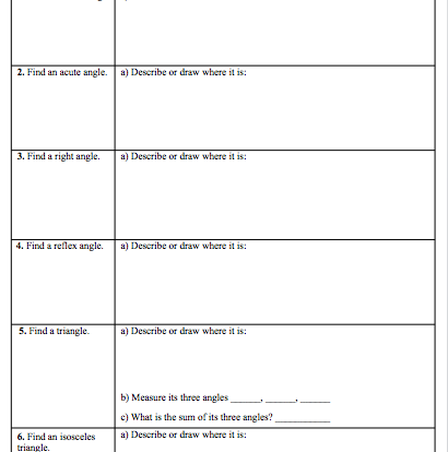 math scavenger angles student activity worksheet resource