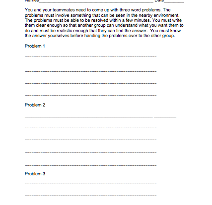 Math trail worksheet student resource activity