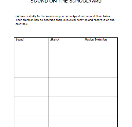 sounds of the schoolyard worksheet for students activity