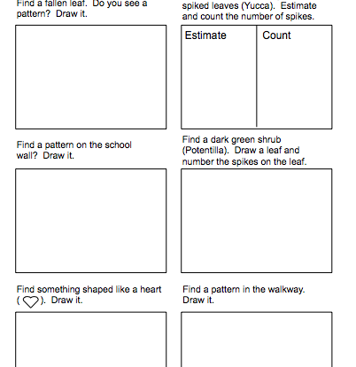 patterns and scavenger hunt student resource worksheet activity