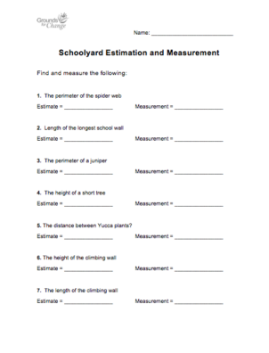 schoolyard estimation and measurement student activity resource