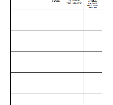 schoolyard organism survey student resource worksheet