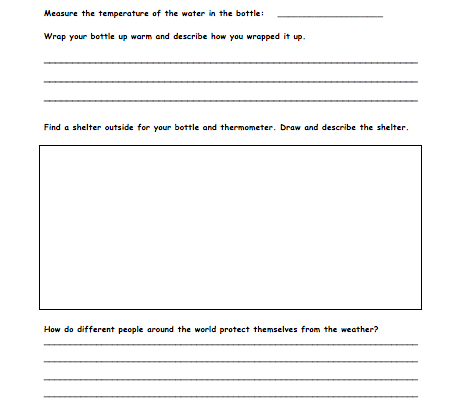 shelter warmth student activity resource