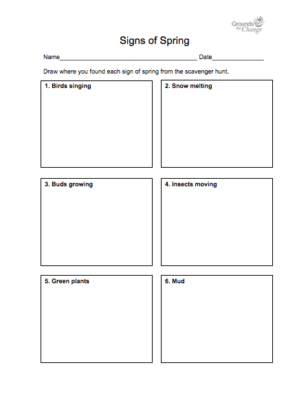 signs and senses spring student activity resource