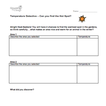 Temperature detective student activity resource