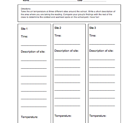 Temperature Hunt student activity resource