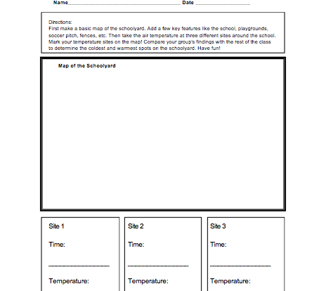 Temperature map student activity resource