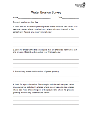 water erosion survey student learning resouce