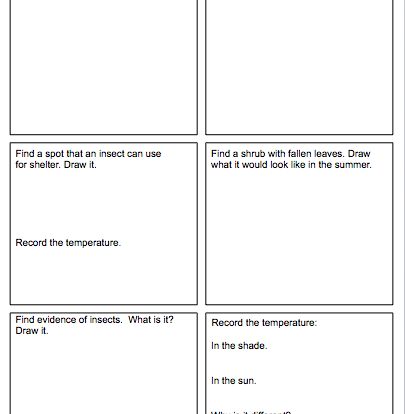 winter scavenger hunt student activity resource